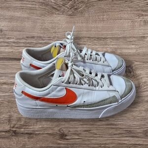Nike Blazer Low Platform White‎ Orange Summit White DJ0292-104 Women's Size 7